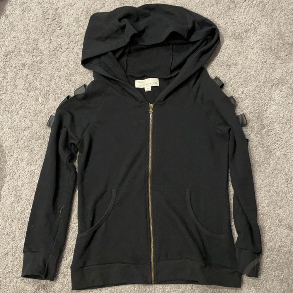 Vintage Havana zip up cutout sweatshirt